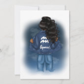 アフリカンアメリカンアクエリアス〔占星術の〕十二宮図サイン誕生日 招待状 (正面)