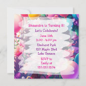 アフリカンアメリカンアニメガール誕生日 招待状 (裏面)