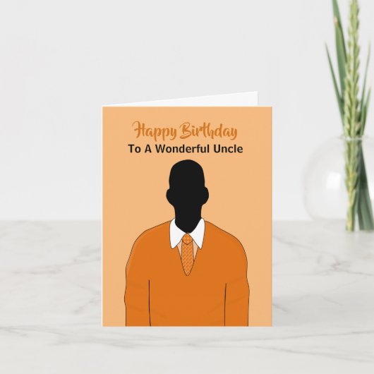 アフリカンアメリカンアンクルハッピーバースデー カード (正面)