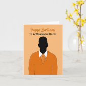 アフリカンアメリカンアンクルハッピーバースデー カード (黄色い花)