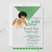 アフリカンアメリカンウィメンエメラルドブライダルシャワー 招待状 (正面)