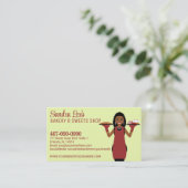 アフリカンアメリカンカップケーキベイカー/ベーカリーテンプレート 名刺 (スタンド正面)