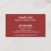 アフリカンアメリカンカップケーキベイカー/ベーカリーテンプレート 名刺 (裏面)