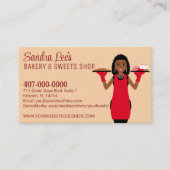 アフリカンアメリカンカップケーキベイカー/ベーカリーテンプレート 名刺 (正面)