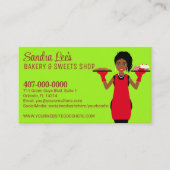 アフリカンアメリカンカップケーキベイカー/ベーカリーテンプレート 名刺 (正面)
