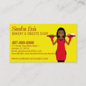 アフリカンアメリカンカップケーキベイカー/ベーカリーテンプレート 名刺 (正面)