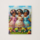 アフリカンアメリカンガールイースターパズル ジグソーパズル (縦)