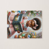 アフリカンアメリカンガールイースターパズル ジグソーパズル (横)