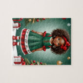 アフリカンアメリカンガールクリスマスパズル ジグソーパズル (横)