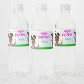 アフリカンアメリカンガールジャンプロープ誕生日 ペットボトルラベル (ボトル)