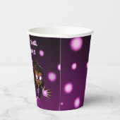 アフリカンアメリカンガールスーパーヒーロー誕生日 紙コップ (右)