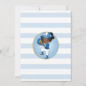 アフリカンアメリカンガールズブルーソフトボール誕生日 招待状 (裏面)