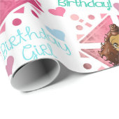 アフリカンアメリカンガールズ誕生日ラッピング紙 ラッピングペーパー (ロールコーナー)