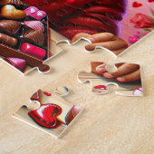 アフリカンアメリカンガールバレンタインパズル ジグソーパズル (側面)