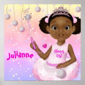 アフリカンアメリカンガールフェアリープリンセスバレリーナ ポスター (正面)