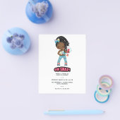 アフリカンアメリカンガールブライズセルフィー誕生日 チラシ (シングル)