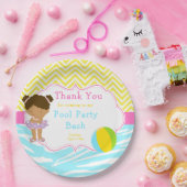 アフリカンアメリカンガールプールパーティーバッシュパーティー ペーパープレート (パーティー)