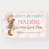 アフリカンアメリカンガールヘアドレス先住民アメリカン 横断幕 (横)