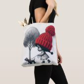 アフリカンアメリカンガール歩く彼女の犬 トートバッグ (クローズアップ)