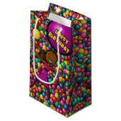 アフリカンアメリカンガール誕生日 スモールペーパーバッグ (正面アングル)