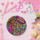 アフリカンアメリカンガール誕生日 ペーパープレート (パーティー)