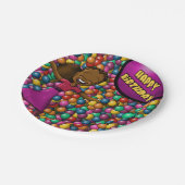 アフリカンアメリカンガール誕生日 ペーパープレート (アングル)