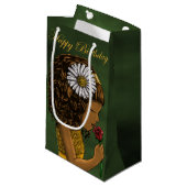 アフリカンアメリカンガール&バラ誕生日 スモールペーパーバッグ (正面アングル)