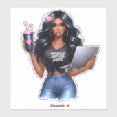 アフリカンアメリカンクラフトクイーンブランディングデザイン シール (シート)