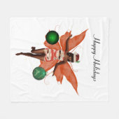 アフリカンアメリカンクリスマスフェアリーフリースブランケット フリースブランケット (正面(横))