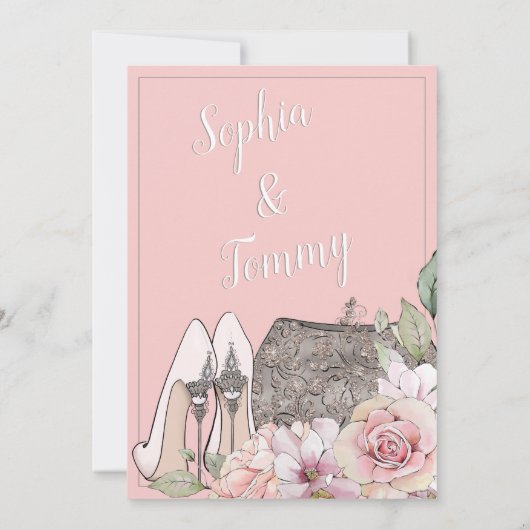 アフリカンアメリカングラムブライドブライダルシャワー 招待状 (裏面)