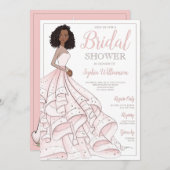 アフリカンアメリカングラムブライドブライダルシャワー 招待状 (正面/裏面)