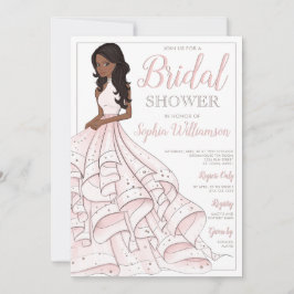 アフリカンアメリカングリッターグラムブライドブライダルシャワー 招待状