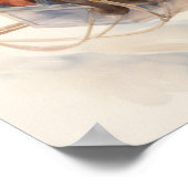 アフリカンアメリカンサンタのトナカイ飛んでいるスリー ポスター (角)