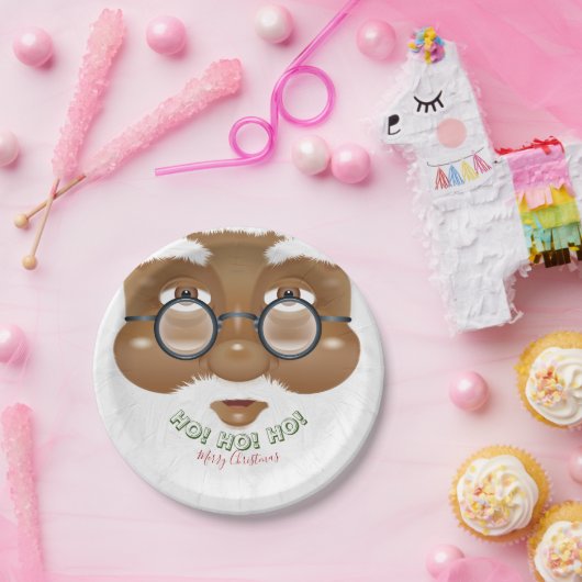 アフリカンアメリカンサンタクリスマスホリデーパーティー ペーパープレート (パーティー)