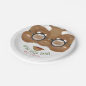 アフリカンアメリカンサンタクリスマスホリデーパーティー ペーパープレート (アングル)