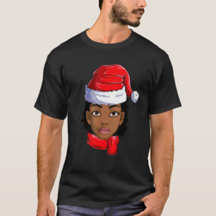 アフリカンアメリカンサンタクロウィメンアパレルクリスチム Tシャツ