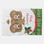 アフリカンアメリカンサンタクロースのクリスマスホリデー キッチンタオル (横)