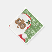アフリカンアメリカンサンタクロースのクリスマスホリデー スタンダードカクテルナプキン (角)