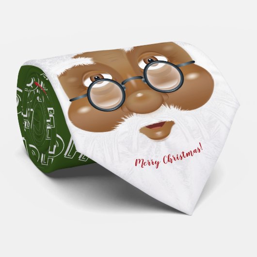 アフリカンアメリカンサンタクロースのクリスマスホリデー ネクタイ (ロール)