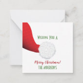 アフリカンアメリカンサンタクロースのクリスマスホリデー ノートカード (裏面)