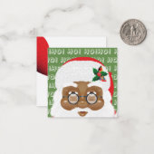 アフリカンアメリカンサンタクロースのクリスマスホリデー ノートカード (正面/裏面インサイチュ)