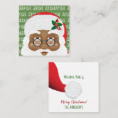 アフリカンアメリカンサンタクロースのクリスマスホリデー ノートカード (正面/裏面)