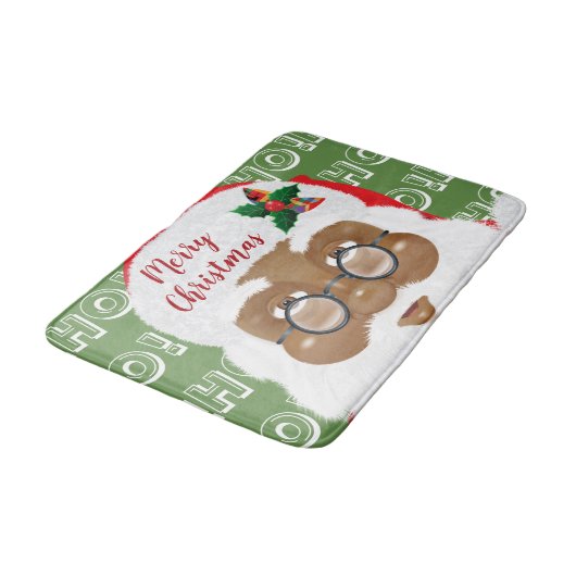 アフリカンアメリカンサンタクロースのクリスマスホリデー バスマット (アングル)