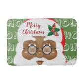 アフリカンアメリカンサンタクロースのクリスマスホリデー バスマット (正面)