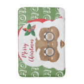 アフリカンアメリカンサンタクロースのクリスマスホリデー バスマット (正面縦)