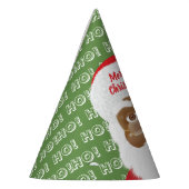 アフリカンアメリカンサンタクロースのクリスマスホリデー パーティーハット (左)
