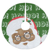 アフリカンアメリカンサンタクロースのクリスマスホリデー ブラッシュドポリエステルツリースカート (正面)