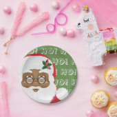 アフリカンアメリカンサンタクロースのクリスマスホリデー ペーパープレート (パーティー)