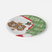 アフリカンアメリカンサンタクロースのクリスマスホリデー ペーパープレート (アングル)