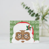アフリカンアメリカンサンタクロースのクリスマスホリデー ポストカード (スタンド正面)